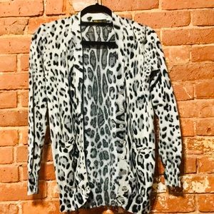 Gray Leopard Cardigan